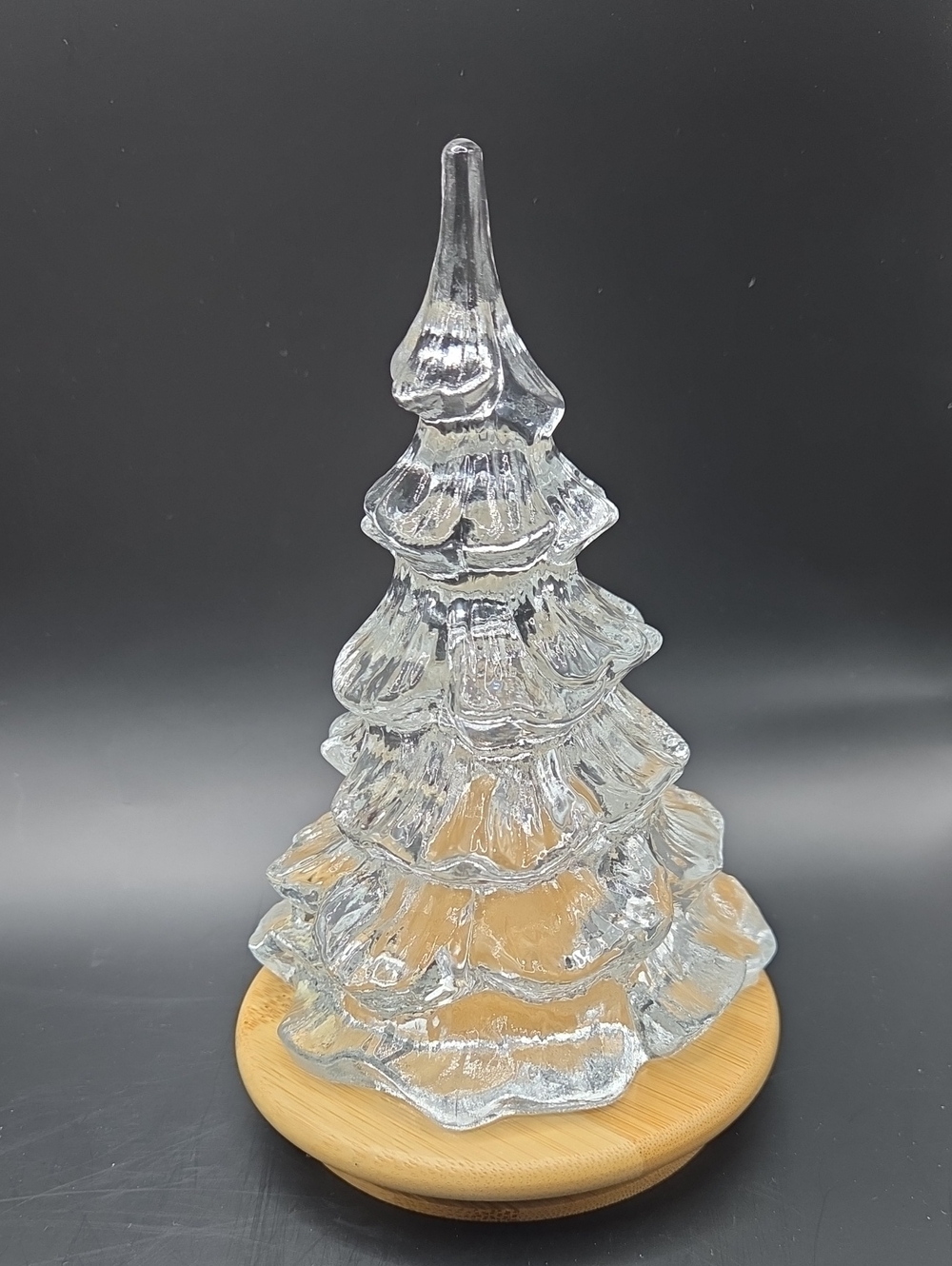 Fenton Clear Glass Christmas Tree Sculpture